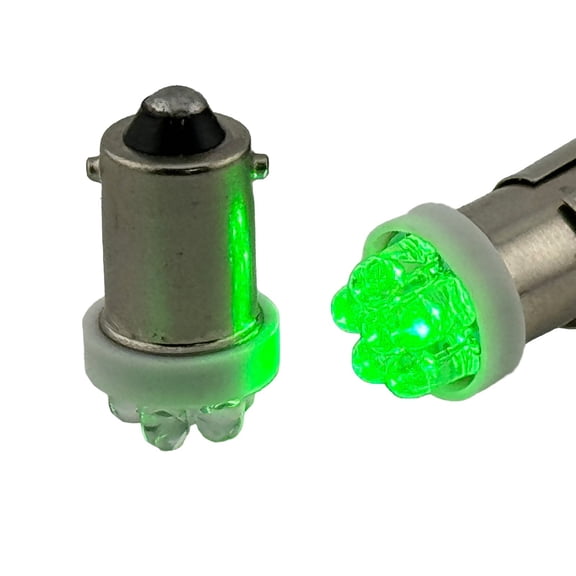 Rebaydo 2pcs BA9S LED 12 Volt DC Trunk License Plate Dome Interior Light Bulbs (Color:Green;)