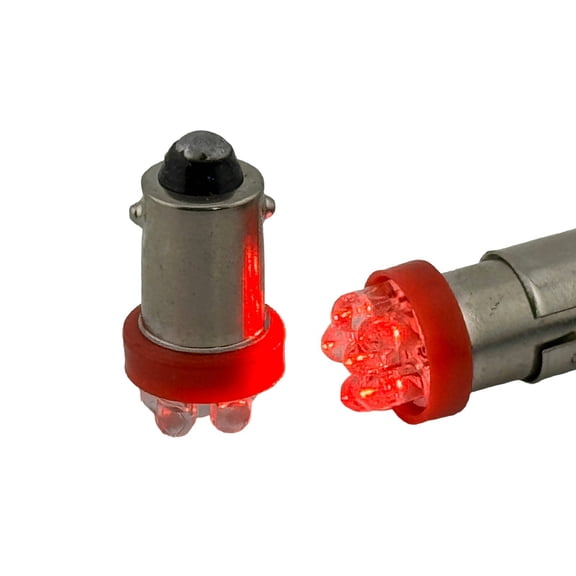 Rebaydo 2pcs BA9S LED 12 Volt DC Trunk License Plate Dome Interior Light Bulbs (Color:Red;)