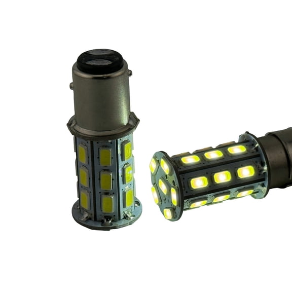Rebaydo  2pcs BAY15D LED Bulb 10 to 24 Volt DC 1157 Dual Filament (Color:White 6000K;)