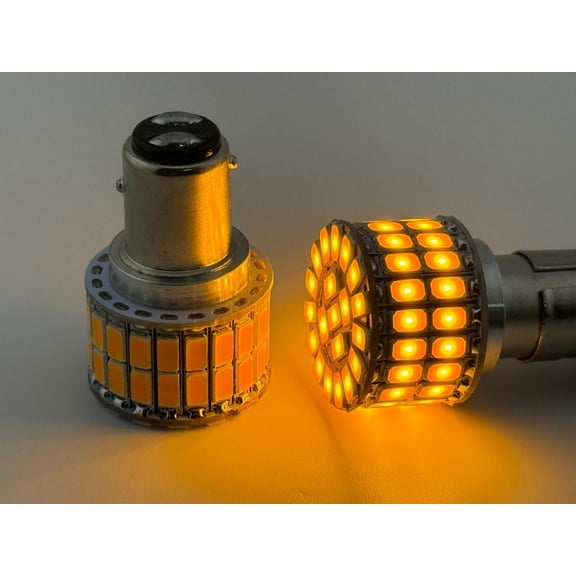 Rebaydo 2pcs BAY15D LED Bulb 1154 6 Volt AC or DC Dual Filament (Color:Amber/Yellow;)