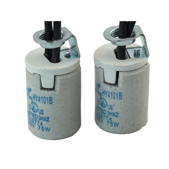 Rebaydo 2pcs E12 Female Socket Ceramic Pigtail with wires