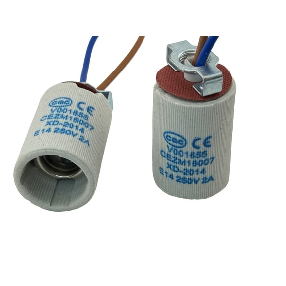 Rebaydo 2pcs E14 Ceramic Socket with Wires