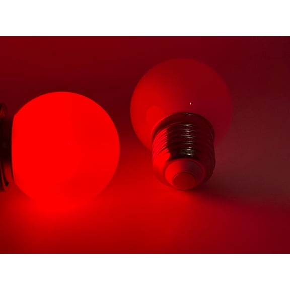Rebaydo 2pcs E27 Globe LED Light Bulb 120 VAC 360 Degree View (Color:Red;)