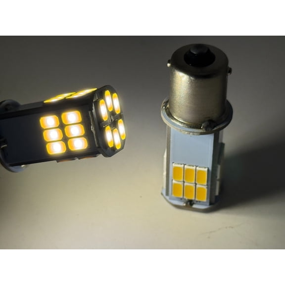 Rebaydo 2pcs LED Headlight 6 Volt BA15S Base 30 SMD 5730 Single Filament (Color:Warm White 3000K;)