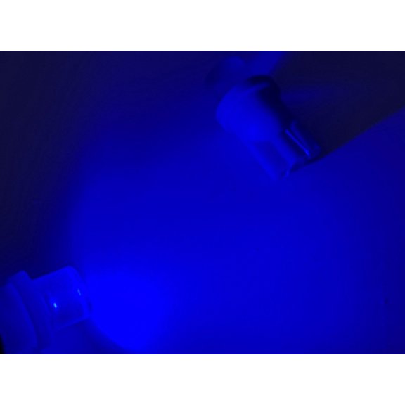 Rebaydo 2pcs Flat 1 LED T10 Wedge LED Lamp 12 VDC (Color:Blue;)