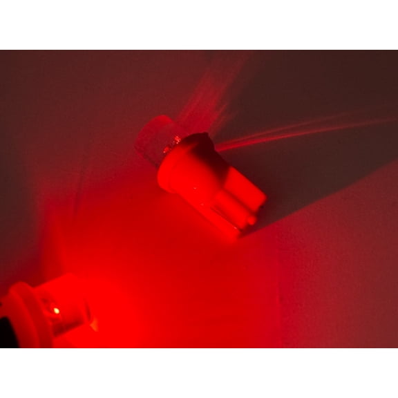 Rebaydo 2pcs Flat 1 LED T10 Wedge LED Lamp 12 VDC (Color:Red;)