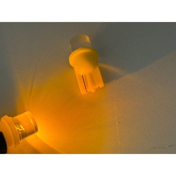 Rebaydo 2pcs Flat 1 LED T10 Wedge LED Lamp 12 VDC (Color:Yellow/ Amber;)