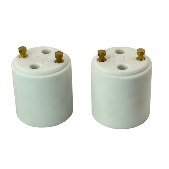 Rebaydo 2pcs GU24 2 Pin Male to E26/E27 Female Ceramic Adapter Converter