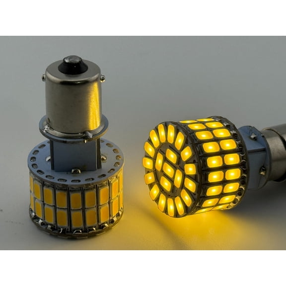 Rebaydo 2pcs LED Headlight BA15S LED Bulb 6 Volt AC or DC Single Filament (Color:Warm White 3000K;)