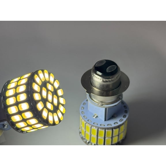 Rebaydo 2pcs P15D-25-1 LED Headlight 6 Volt Dual Beam 60 SMD (Color:White 6000K;)