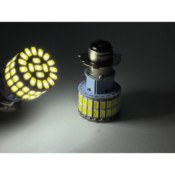 Rebaydo 2pcs P15D-25-3 LED Headlight 6 Volt 60 SMD Dual Filament (Color:White 6000K;)