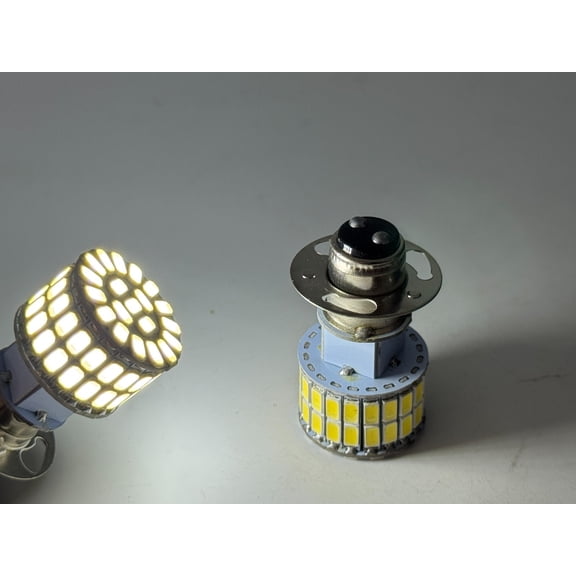 Rebaydo 2pcs P15D-30 LED Headlight 6 Volt 60 SMD Dual Hi/Lo Beam (Color:White 6000K;)