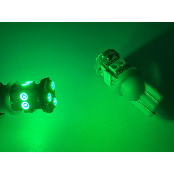 Rebaydo 2pcs T10 Wedge 11 SMD Ultra Bright Bulb 12VDC (Color:Green;)