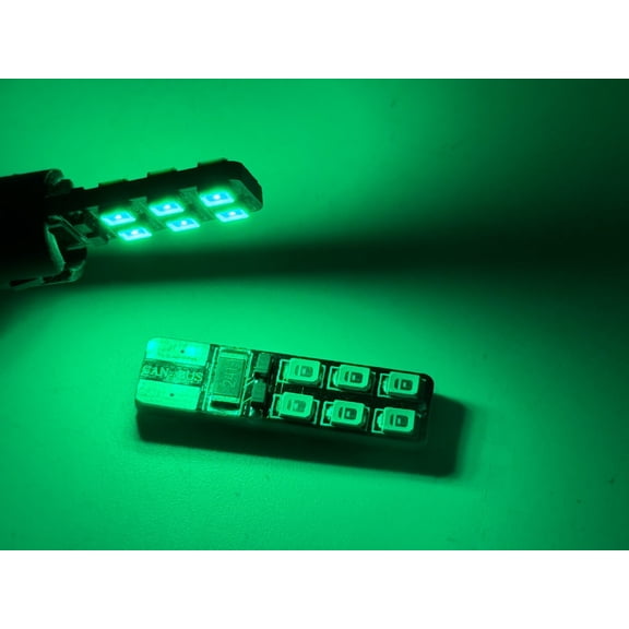 Rebaydo 2pcs T10 Wedge 12 SMD 2835 12V DC (Color:Green;)