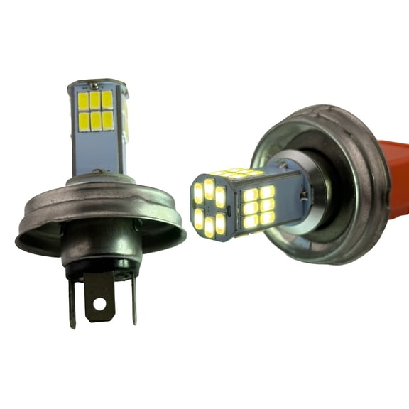 Rebaydo 2pcs p45t LED Headlight Bulb 6 Volt AC or DC Dual Filament (Color:White 6000K;)