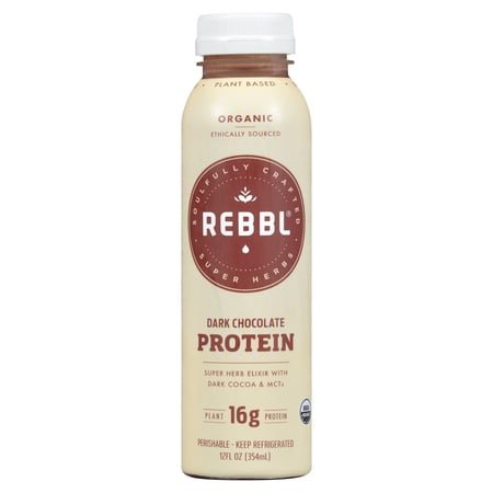 Rebbl Organic Dark Chocolate Protein Elixir, 12 Fluid Ounce -- 12 per case.