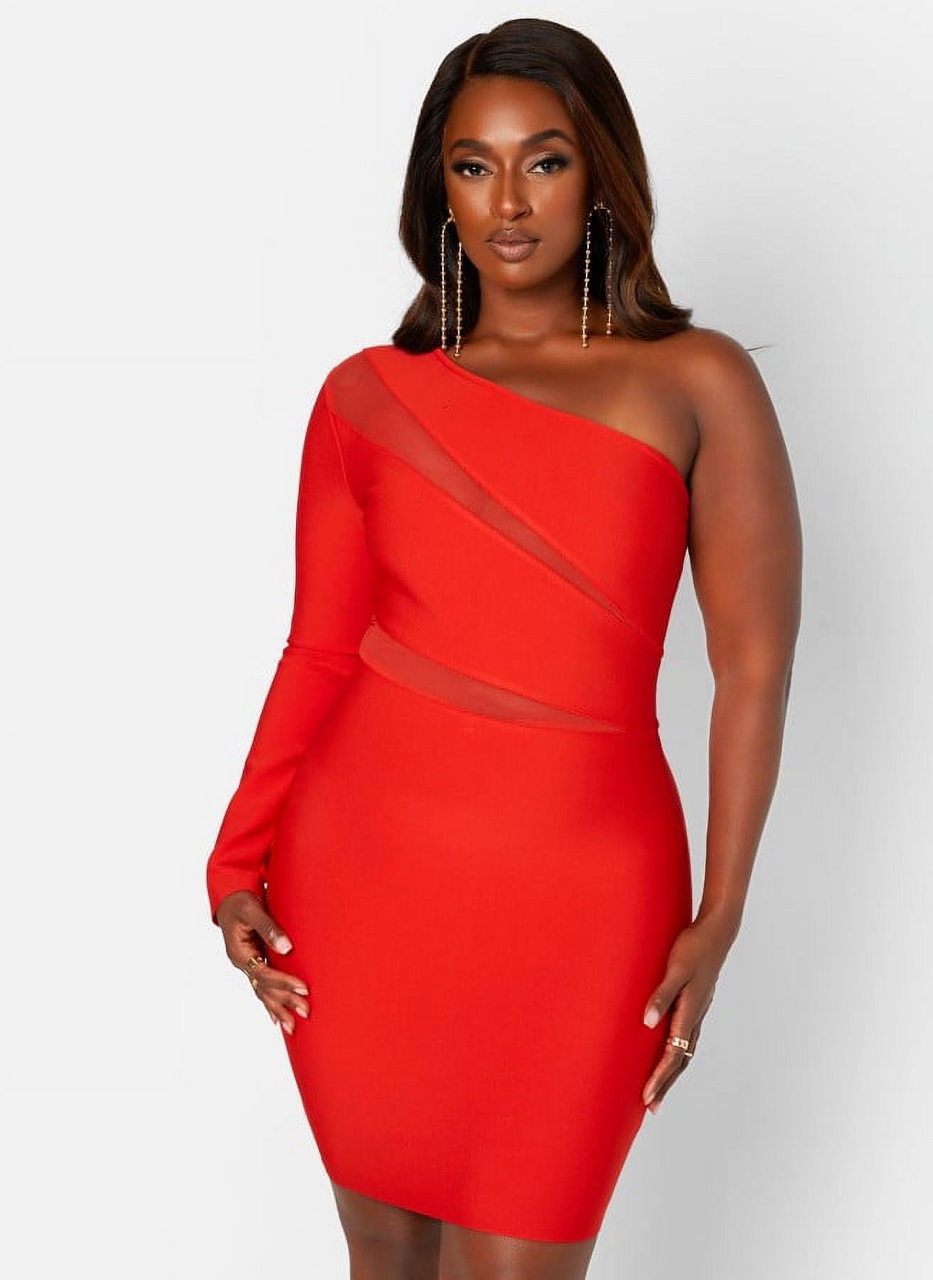 rebdolls red dress Rebdolls Women's Kimmy Turtleneck Bodycon Maxi Dress - Red