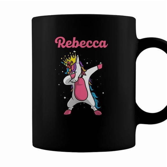 Rebecca Gift Name Personalized Birthday Dabbing Unicorn Coffee Mugs