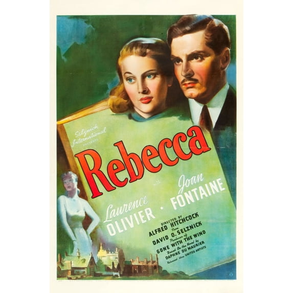 Rebecca Joan Fontaine Laurence Olivier 1940 Movie Poster Masterprint (24 x 36)