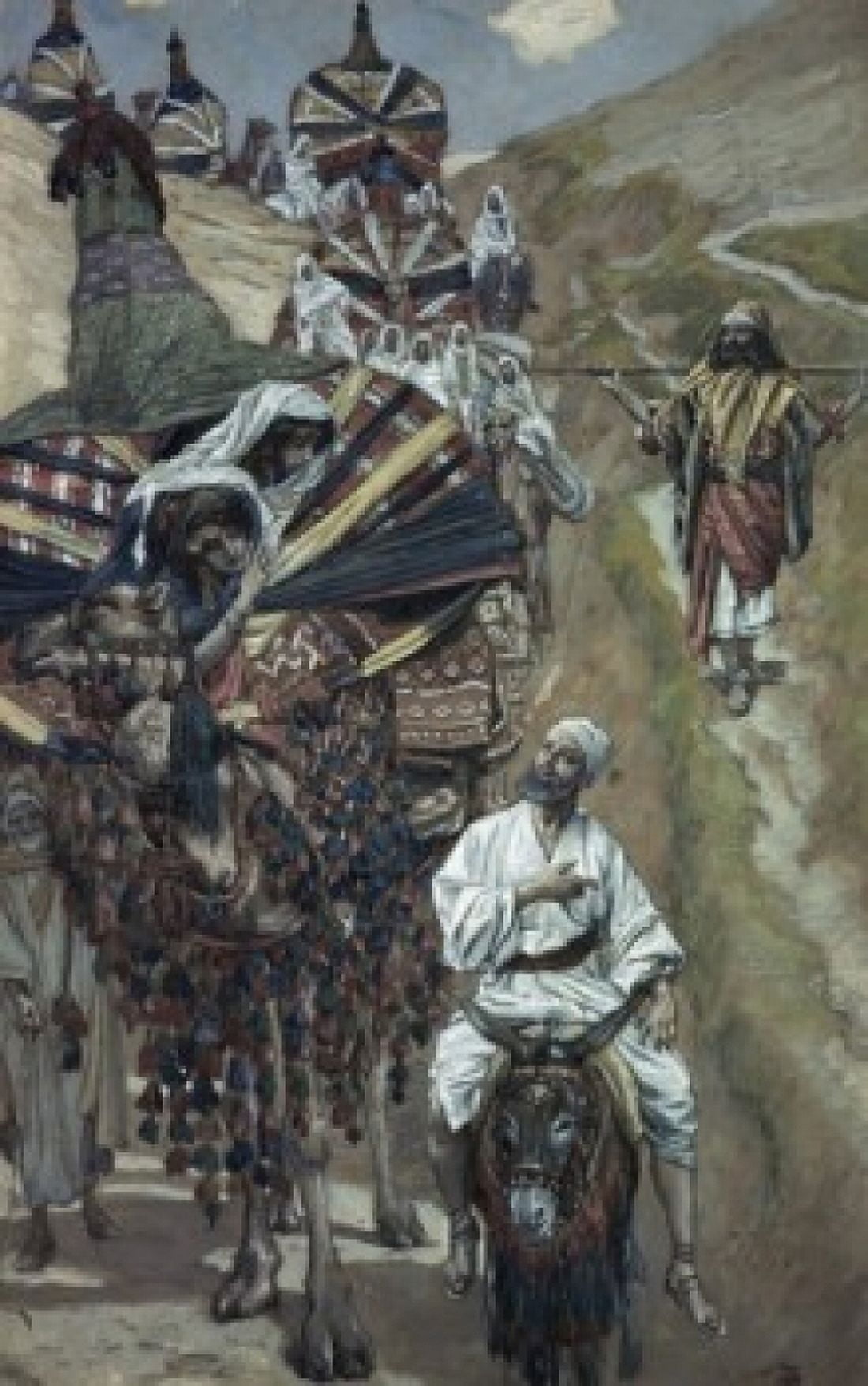 Rebecca Meets Isaac by the Way James Tissot (1836-1902 French) Jewish Museum New York Canvas Art - James Tissot (24 x 36)