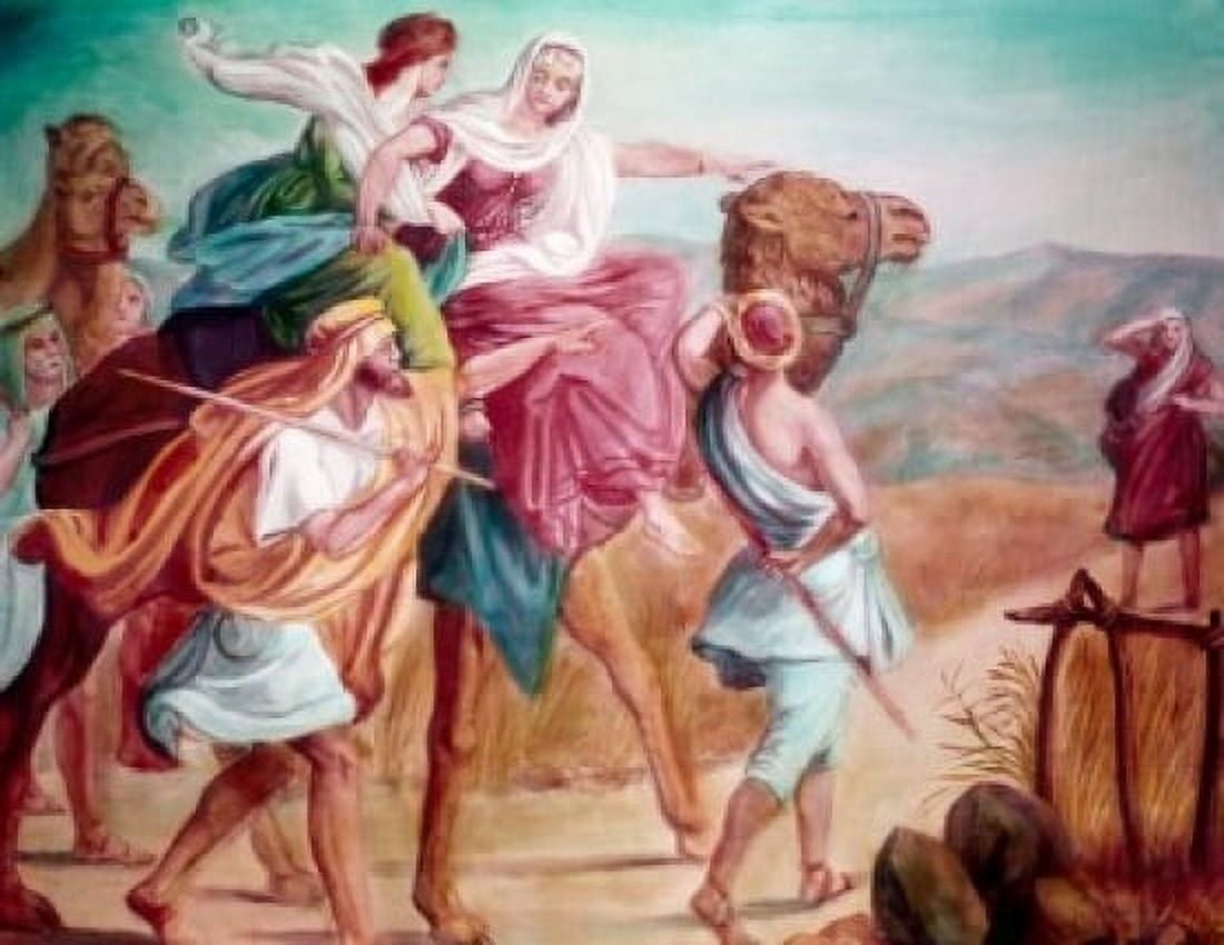 Rebecca Meets Isaac by the Way by Vittorio Bianchini (1797-1880) Canvas Art - Vittorio Bianchini (24 x 36)
