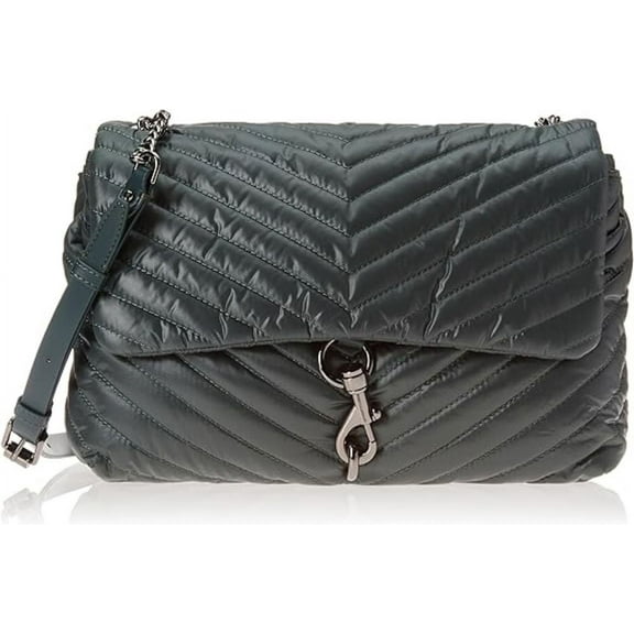 Rebecca Minkoff Edie Flap Shoulder Bag Jumbo Jade Gunmetal