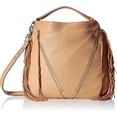 thumbnail image 1 of Rebecca Minkoff Fringe Moto Hobo Shoulder Bag, Butter Rum, 1 of 6