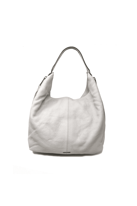 HS26GMOH17 Large Beige Leather Bryn Double Zip Hobo Ladies Purse