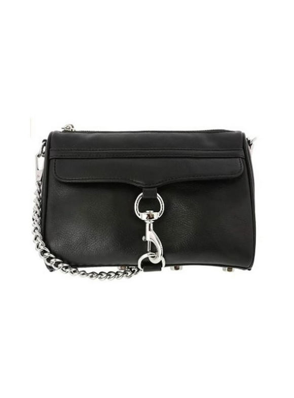 Mac Mini Leather Shoulder Bag, Black