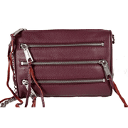 Rebecca Minkoff Mini 5 Zip Crossbody Leather bag in Port