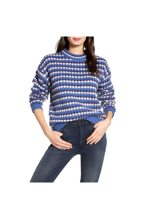 Women's Blue Katherine Waved Stripe Sweater