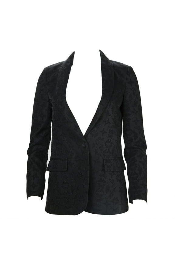 Women's Butterfly Print Cobalt Blazer Jacket Sz 2 Black