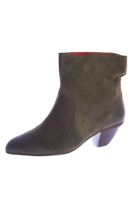 Women's Coco Too Suede Heeled Ankle Boots 7 Army Green