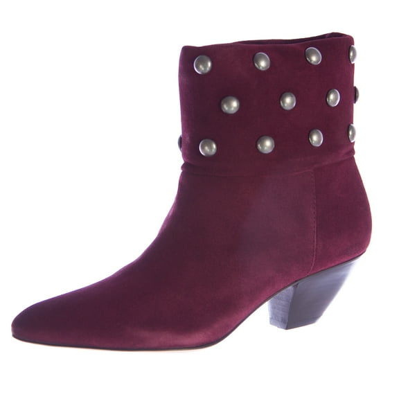 Rebecca Minkoff Women's Colorado Suede Heeled Ankle Boots 7 Deep Red
