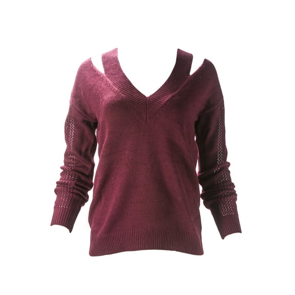 Rebecca Minkoff Women's Draco Cold Shoulder Sweater Small Victoria Purple