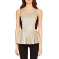 thumbnail image 1 of Rebecca Minkoff Women's Leather Peplum Marilyn Tank Sz 6 Clay, 1 of 2