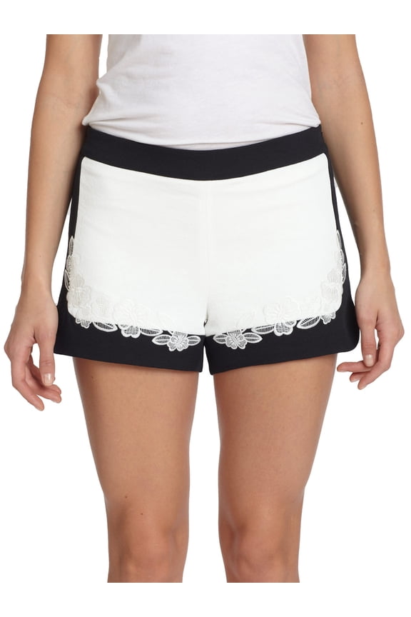 Women's Leo Bicolor Applique Shorts 2 Chalk