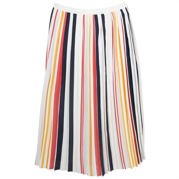 Rebecca Minkoff Women's Madeline Striped Pleat Skirt Sz 6 White Multi