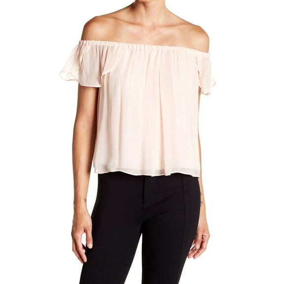 Rebecca Minkoff Women's Off-the-Shoulder Basmati Top Medium Pink Sand