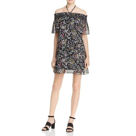 Rebecca Minkoff Women's Off-the-Shoulder Gerry Dress Sz 0 Balboa Garden Print