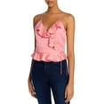 thumbnail image 1 of Rebecca Minkoff Women's Pink Carson Cropped Wrap Top, 1 of 2
