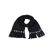 Rebecca Minkoff Womens Ribbed Fringe Scarf Black New with Tags