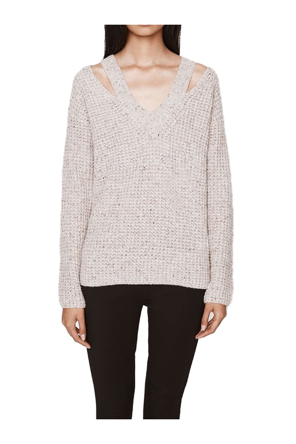 Women's Ribbed V-Neck Draco Sweater XX-Small Blush Multi