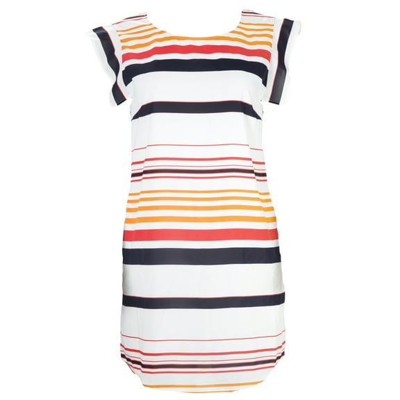 Rebecca Minkoff Women's Tambourine Ruffle Sleeve Dress Sz S White Multi