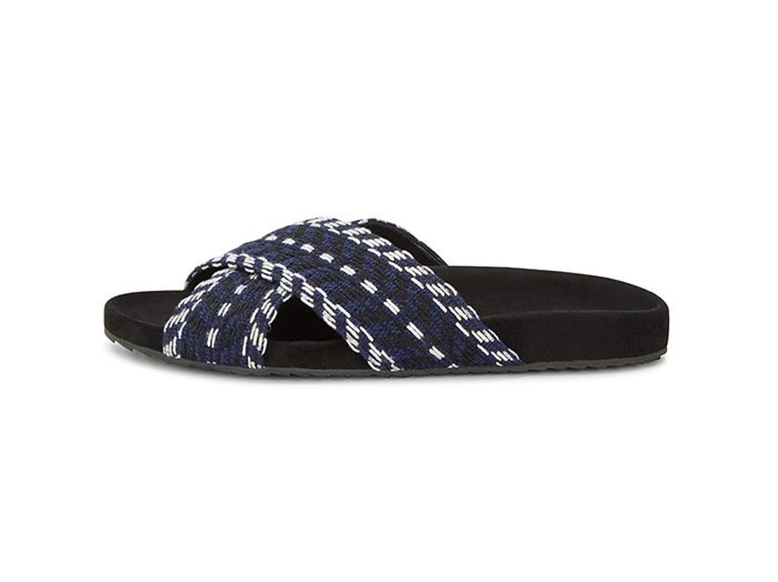 Womens navy blue slide sandals sale