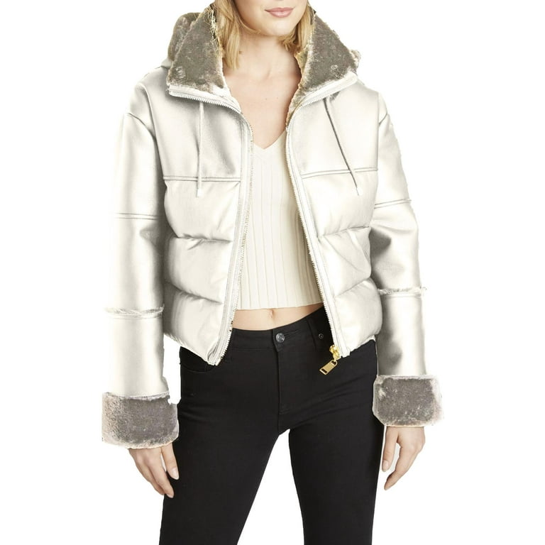 Faux fur trim jacket womens sales