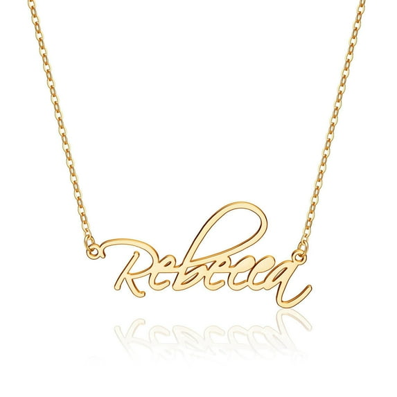 Rebecca Necklace Personalized, 14K Gold Filled Ivy Name Necklace Personalized Nameplate Necklace Jewelry Gifts for Women Teen Girls