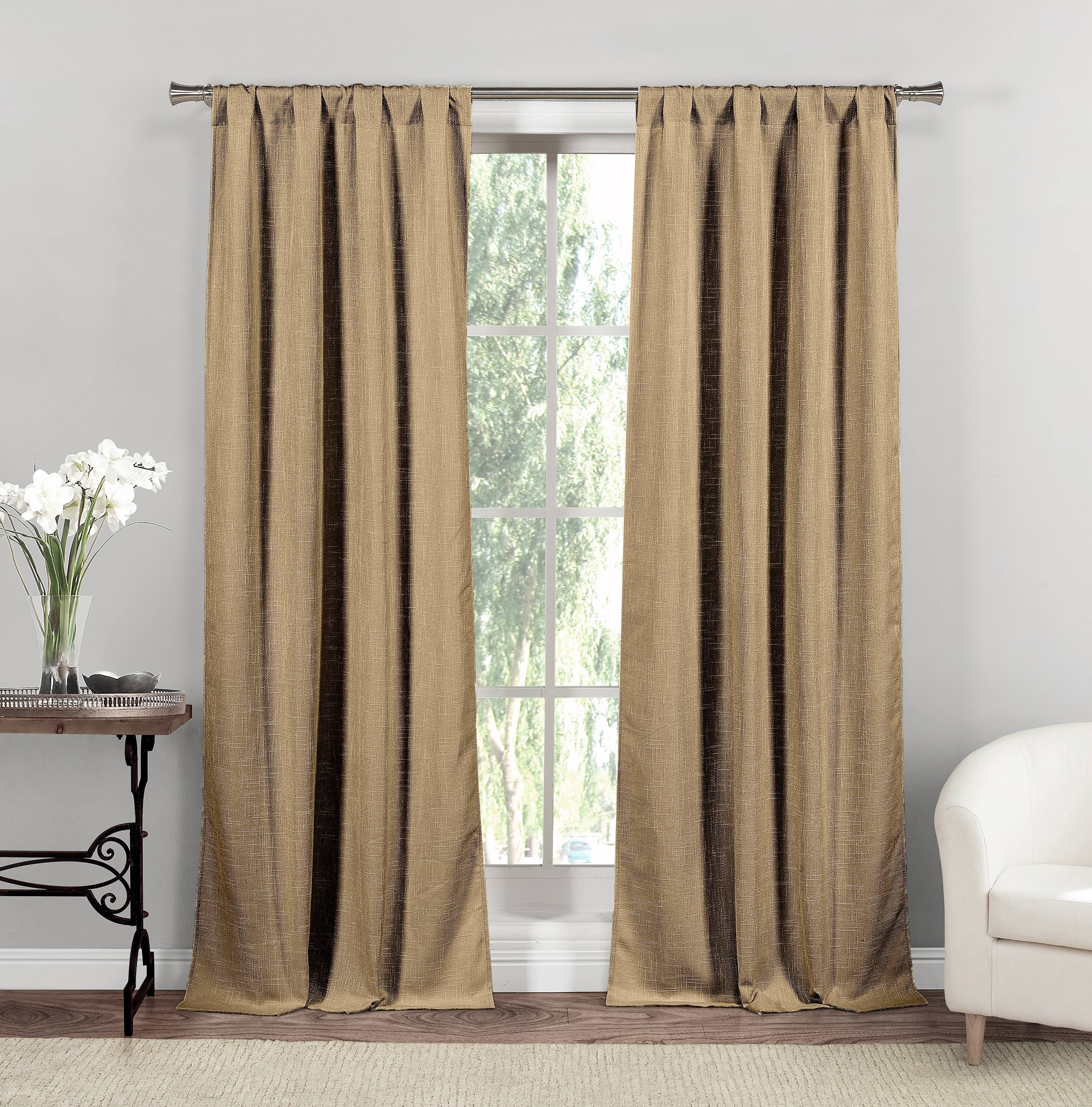 Rebecca Pole Top Pair 37 in. W x 84 in. L in Sesame (2 Pieces)