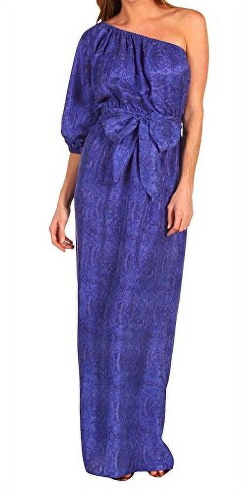 rebecca taylor blue silk dress Rebecca Taylor Blue Floral Silk Drawstring Waist Dress- Size ~M (no size, fits like M)