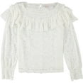 thumbnail image 1 of Rebecca Taylor Womens Lace Ruffled Blouse, White, 2, 1 of 2